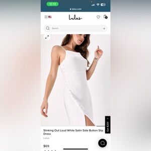 Lulu’s white satin dress